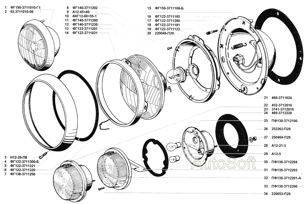 Фары и фонари передние