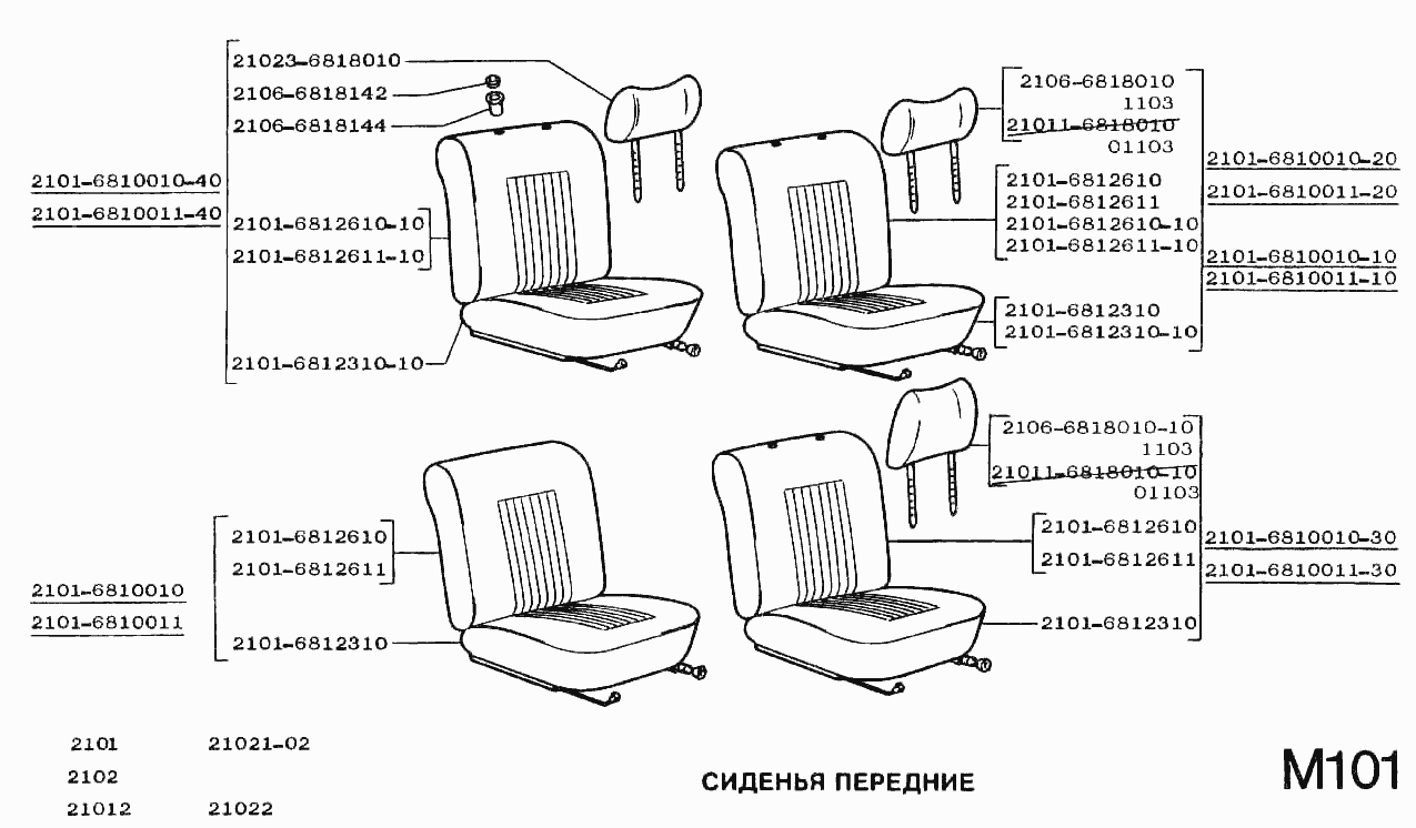 Сиденья передние