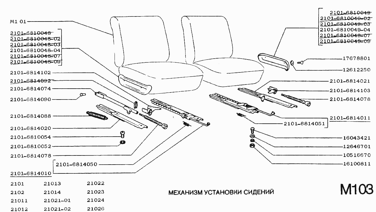Механизм установки сидений