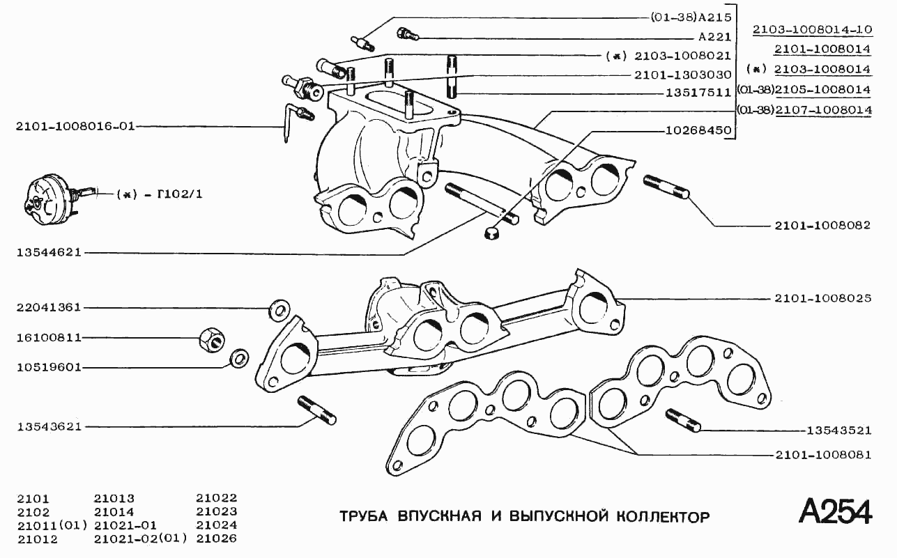 Труба впускная и выпускной коллектор