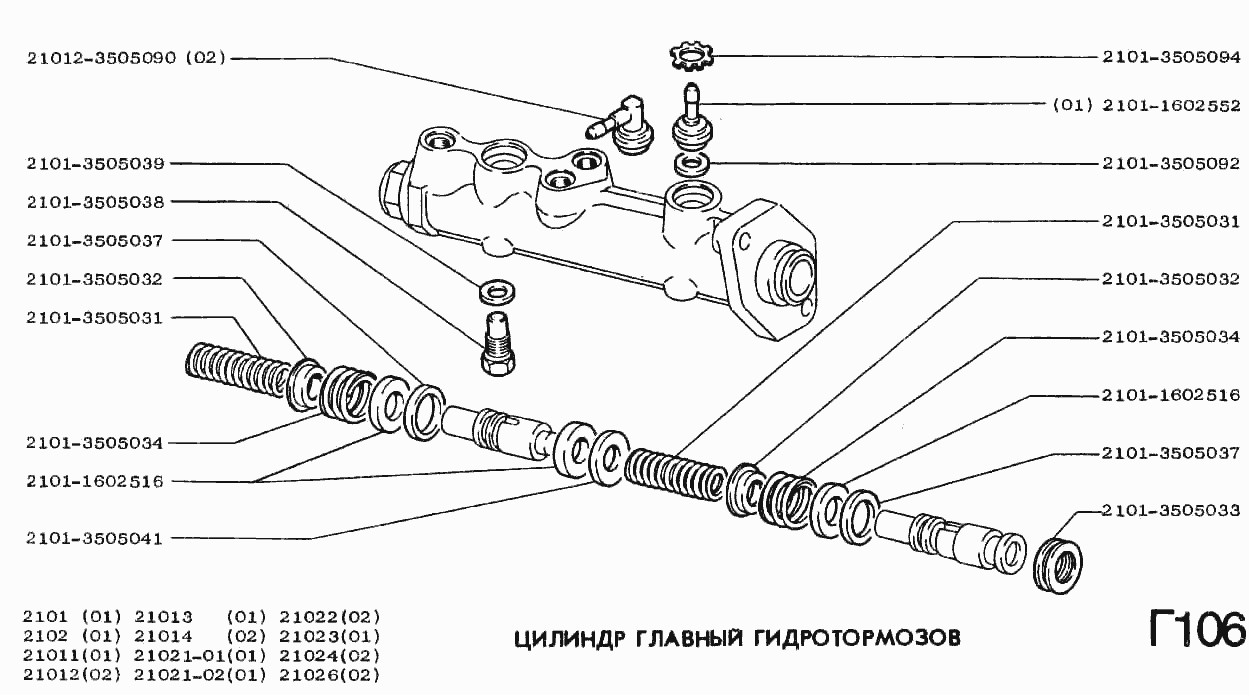 Цилиндр главный гидротормозов