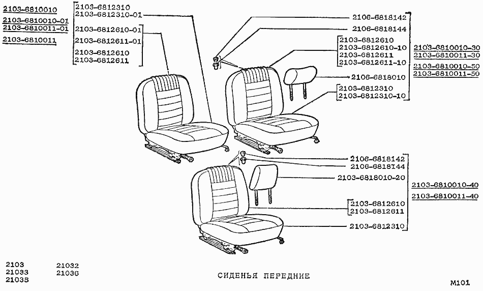 Сиденья передние