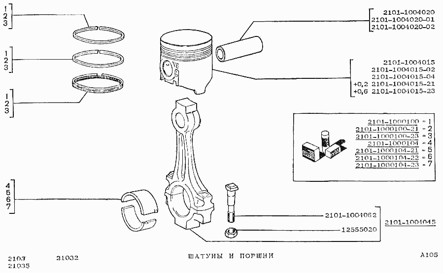Шатуны и поршни