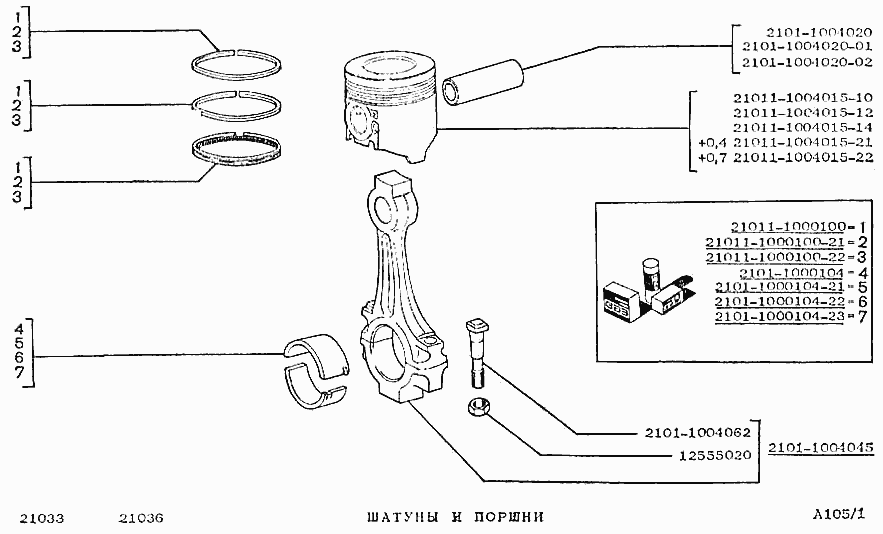 Шатуны и поршни