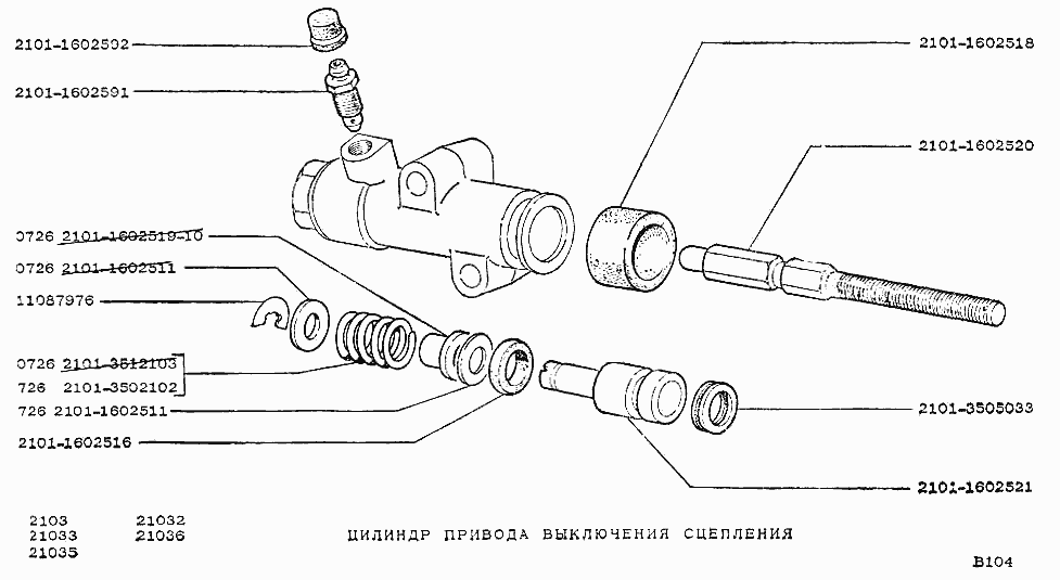 Цилиндр привода выключения сцепления