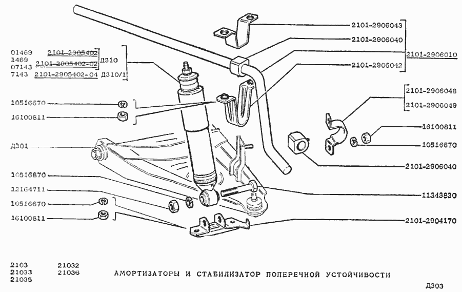 Амортизаторы и стабилизатор поперечной устойчивости