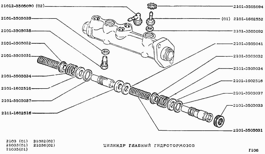Цилиндр главный гидротормозов