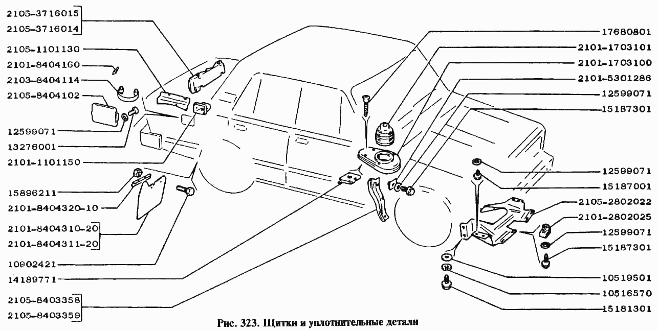 Щитки и уплотнительные детали