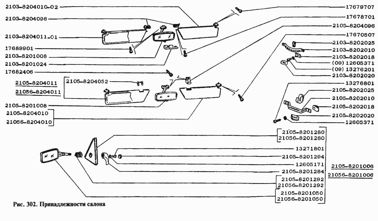 Принадлежности салона
