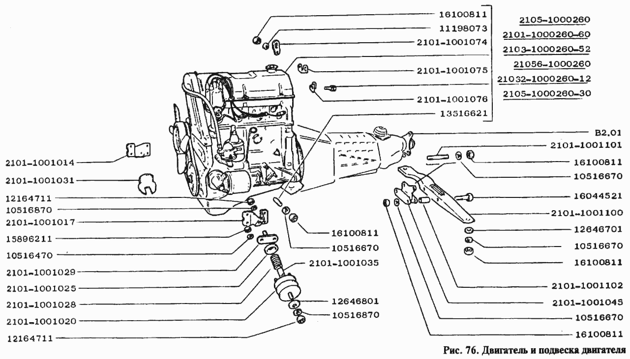 Двигатель и подвеска двигателя