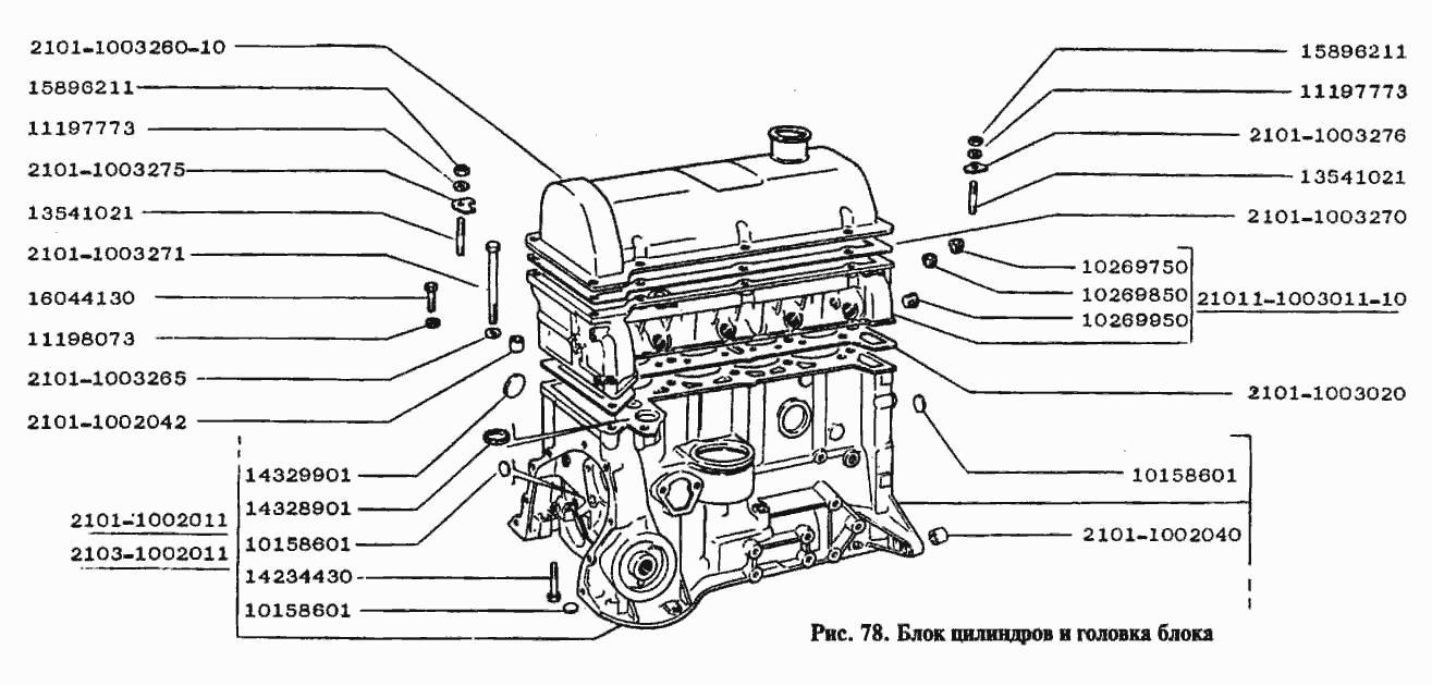 Блок цилиндров и головка блока