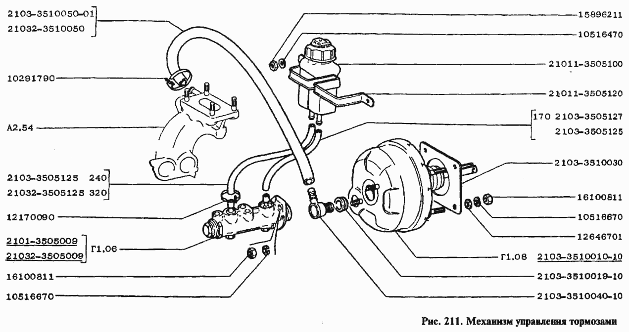 Механизм управления тормозами