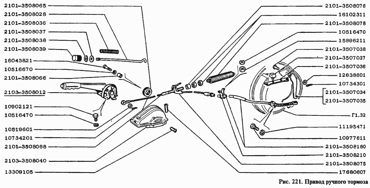Привод ручного тормоза