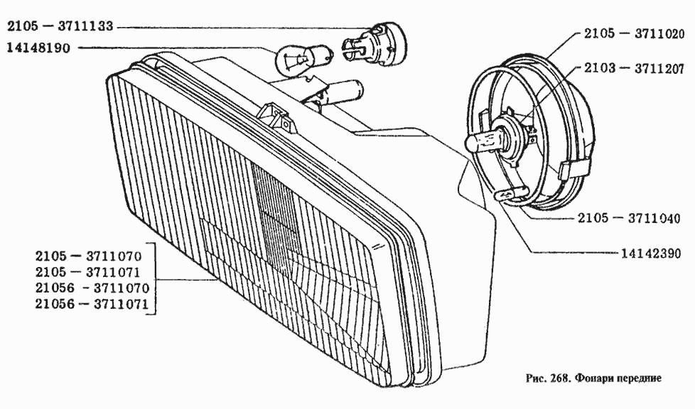 Фонари передние