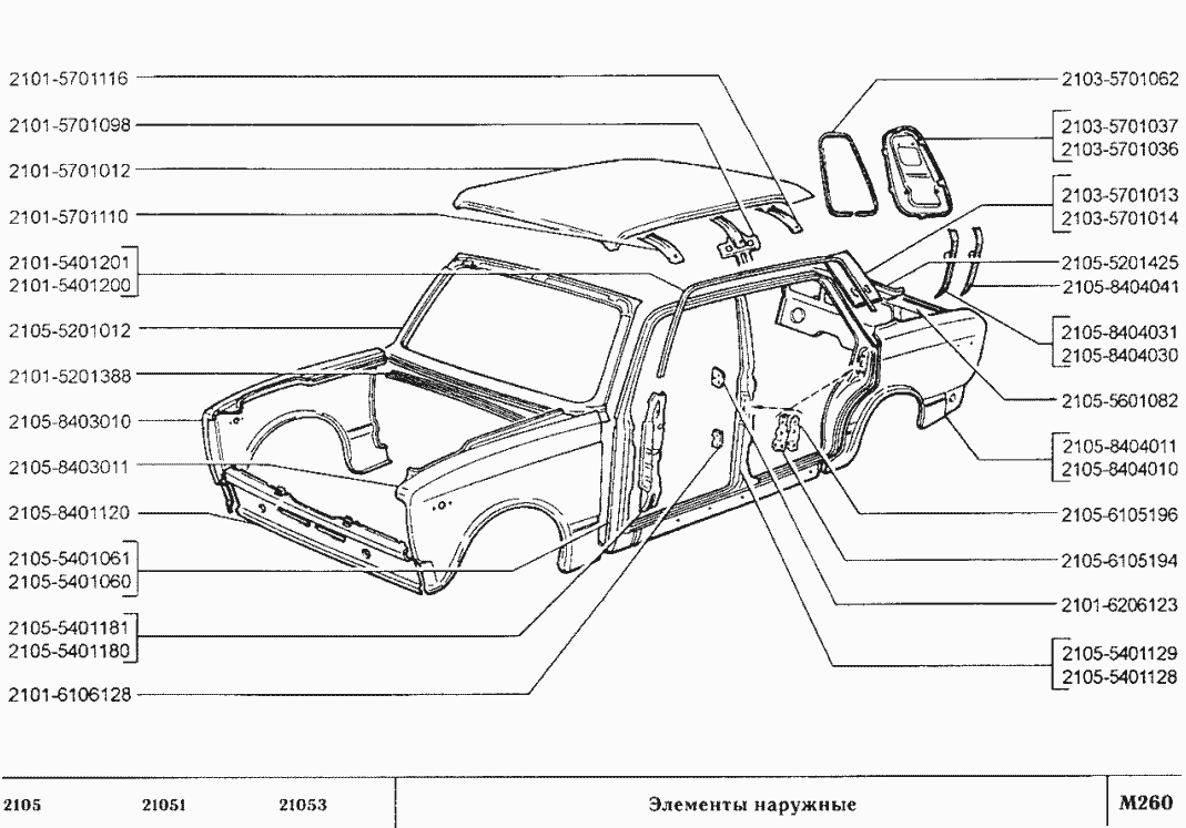 Элементы наружные
