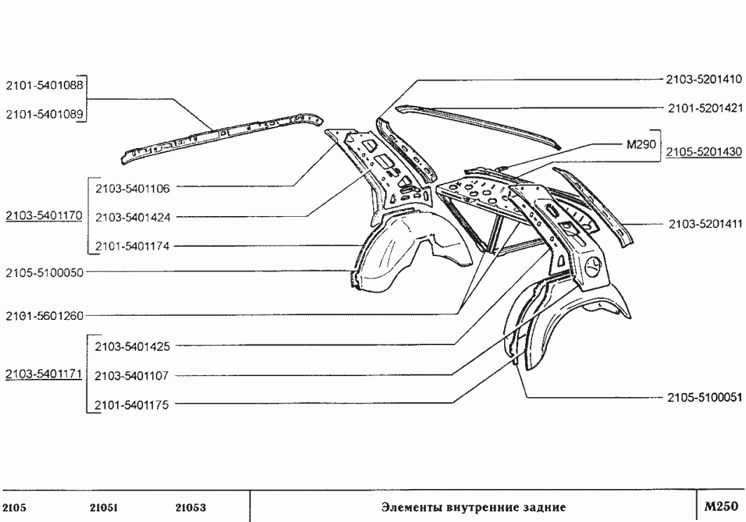 Элементы внутренние задние