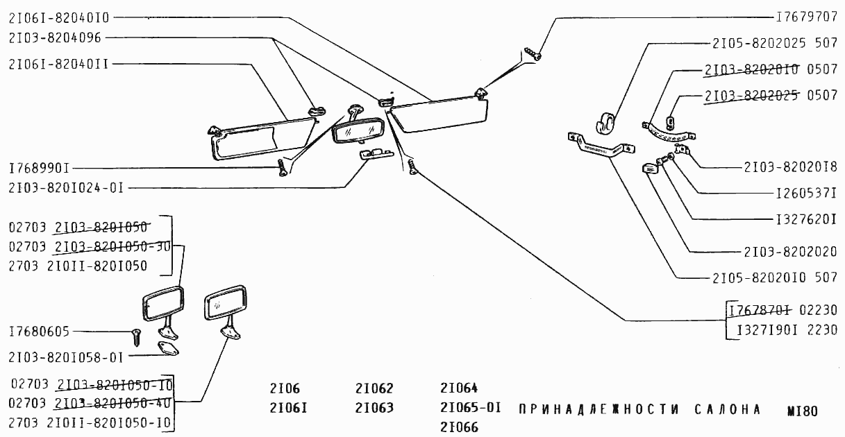 Принадлежности салона
