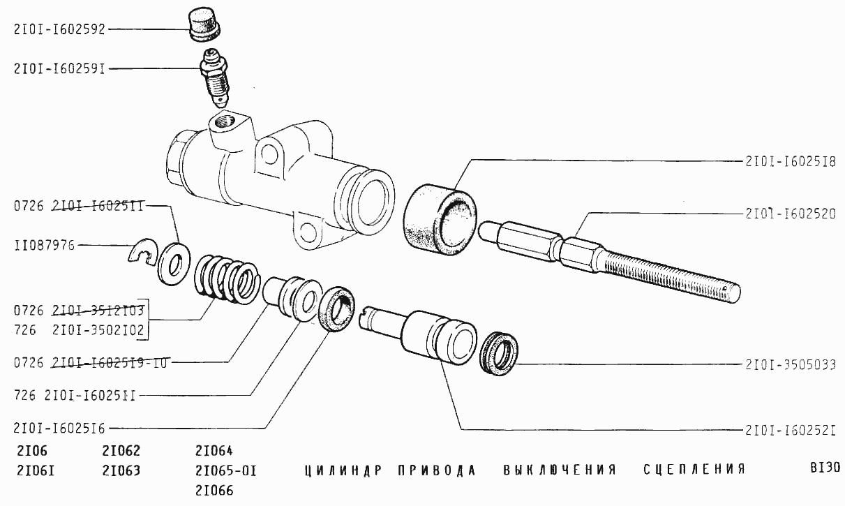 Цилиндр привода выключения сцепления