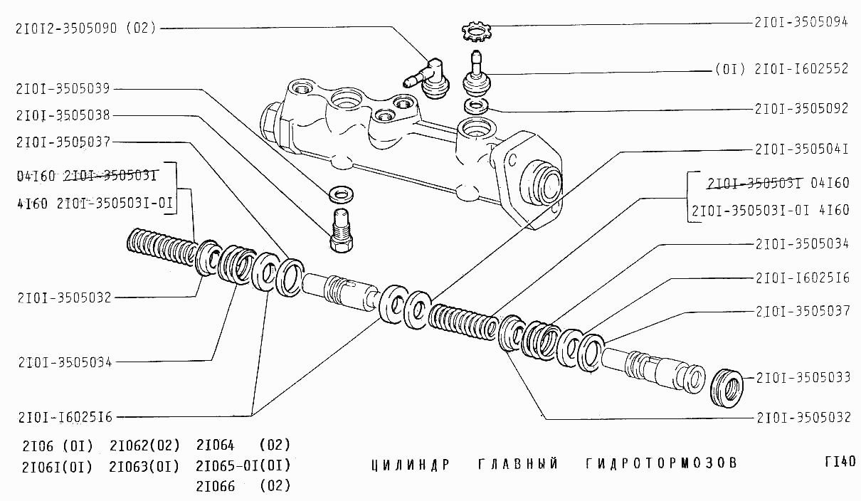 Цилиндр главный гидротормозов