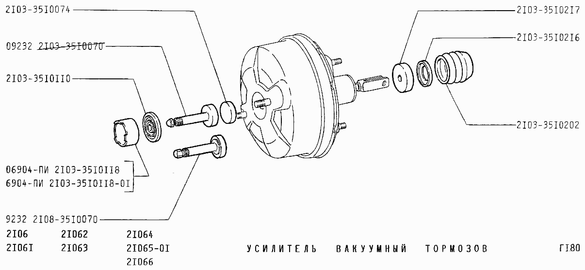 Усилитель вакуумный тормозов