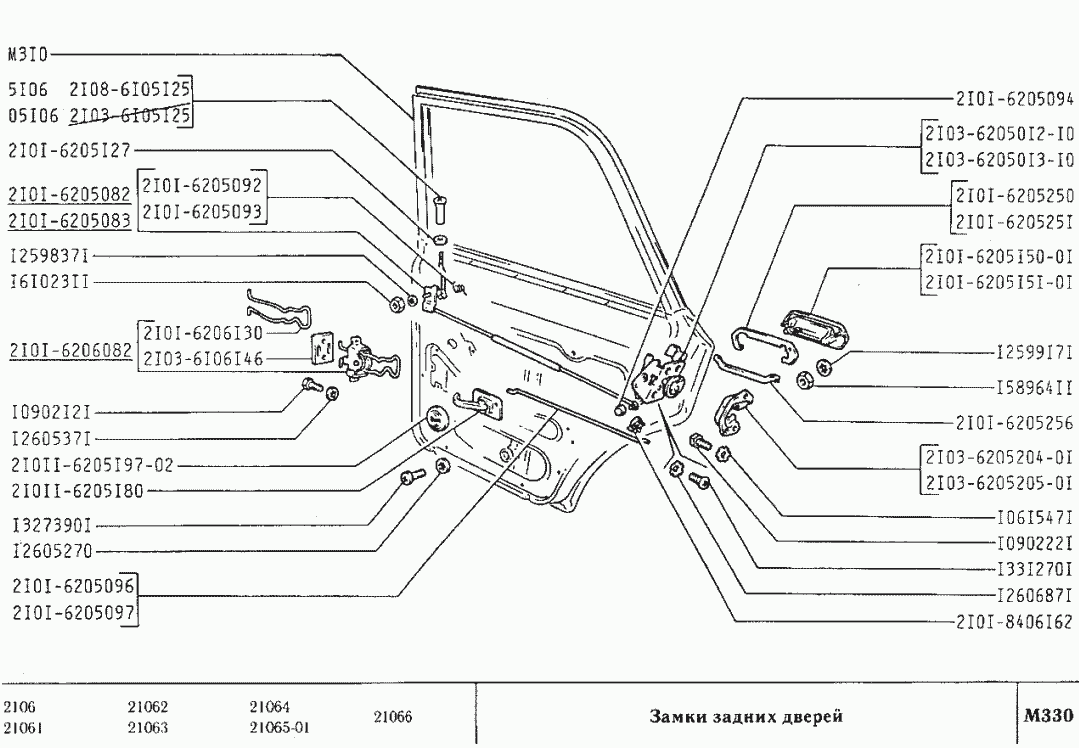 Замки задних дверей