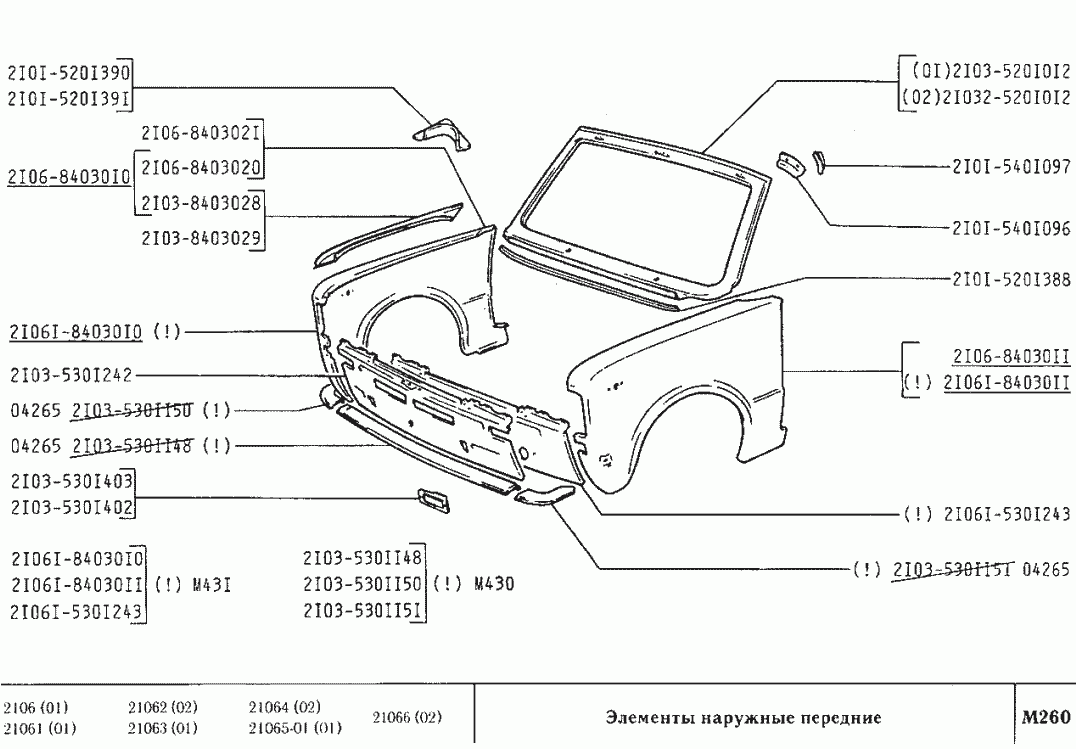 Элементы наружные передние