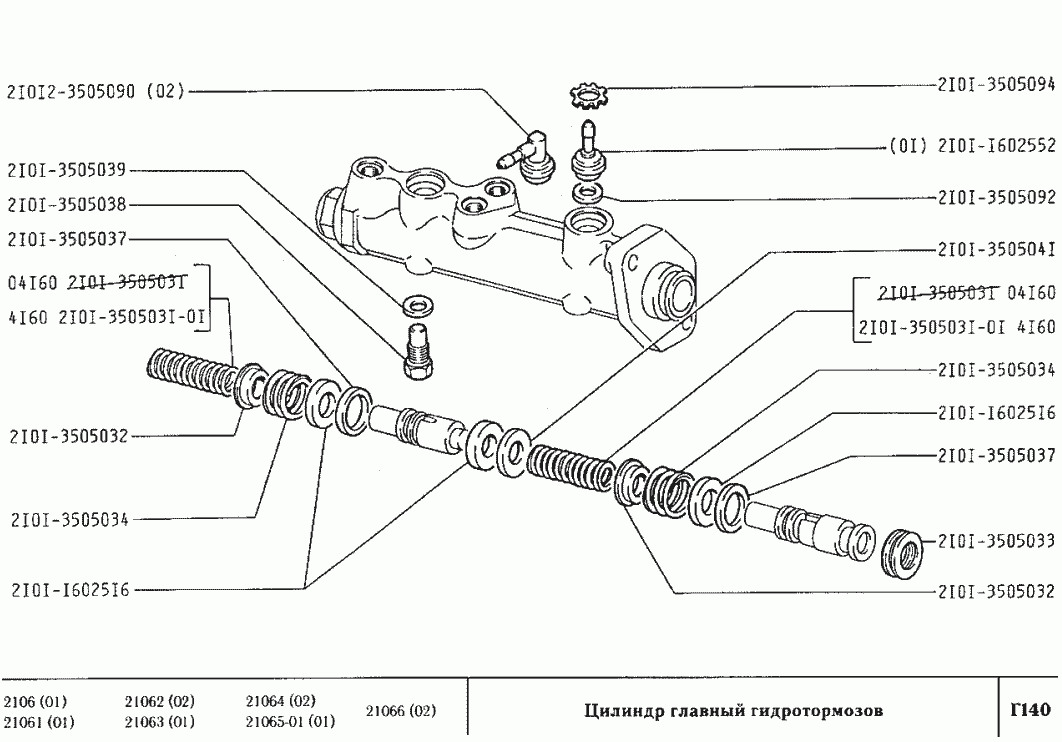 Цилиндр главный гидротормозов