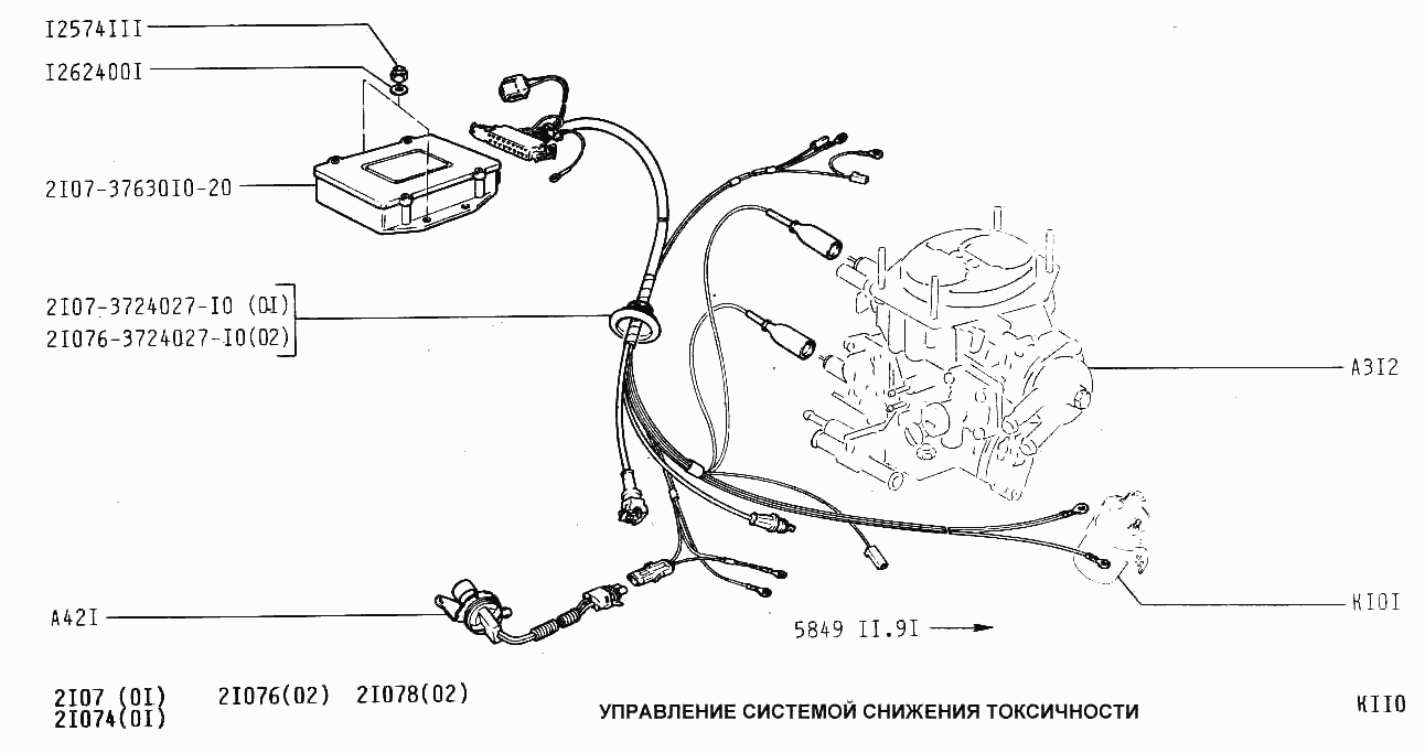 Управление системой снижения токсичности
