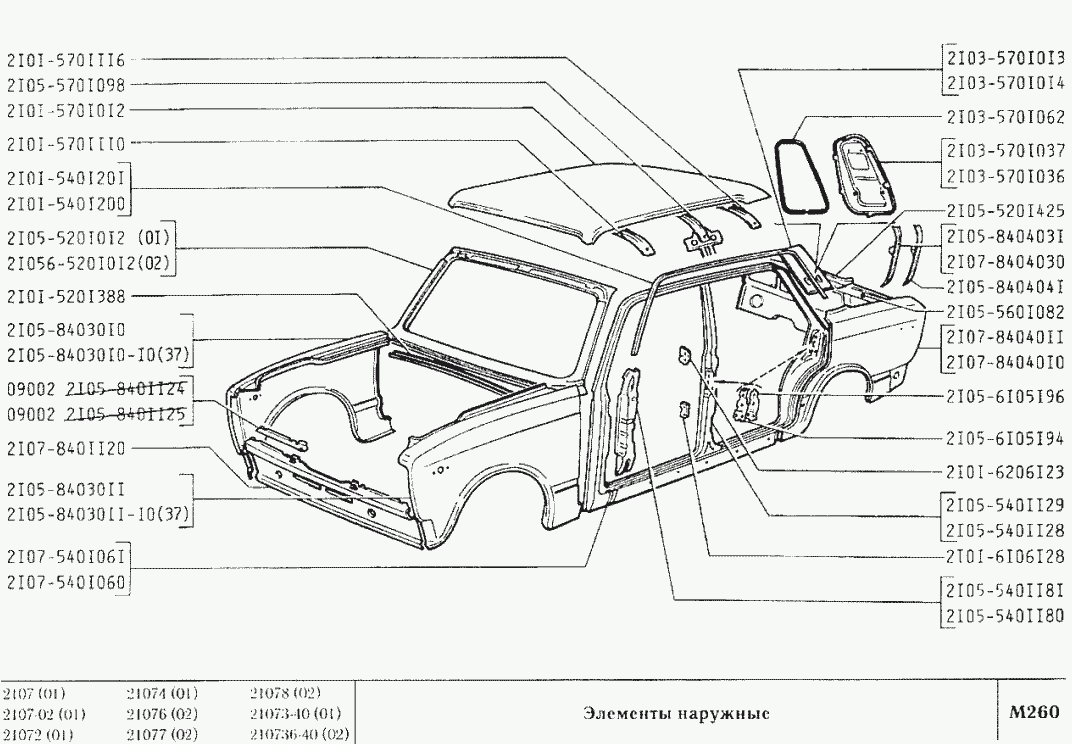 Элементы наружные
