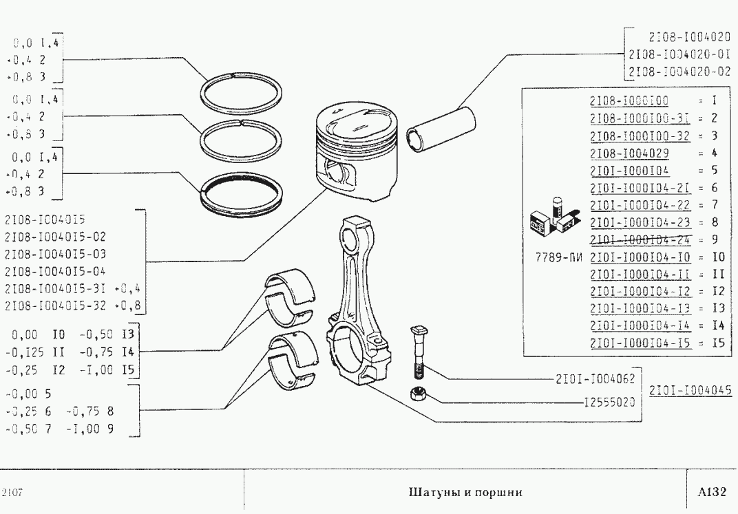 Шатуны и поршни (вариант исполнения 71)