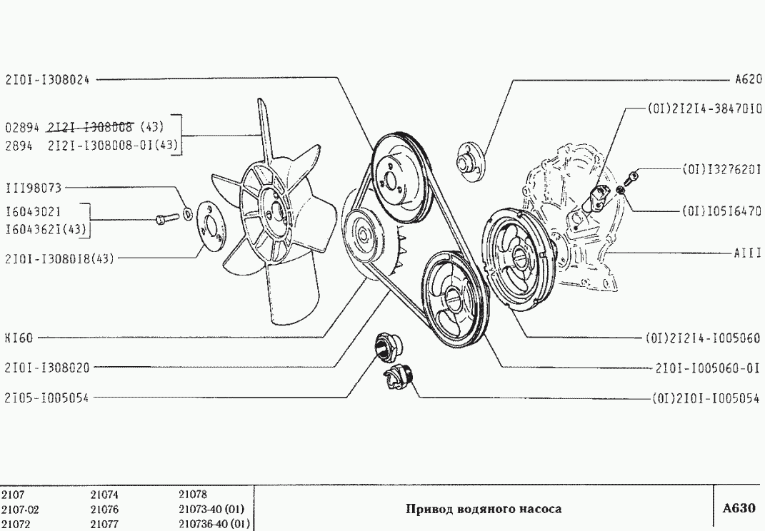 Привод водяного насоса