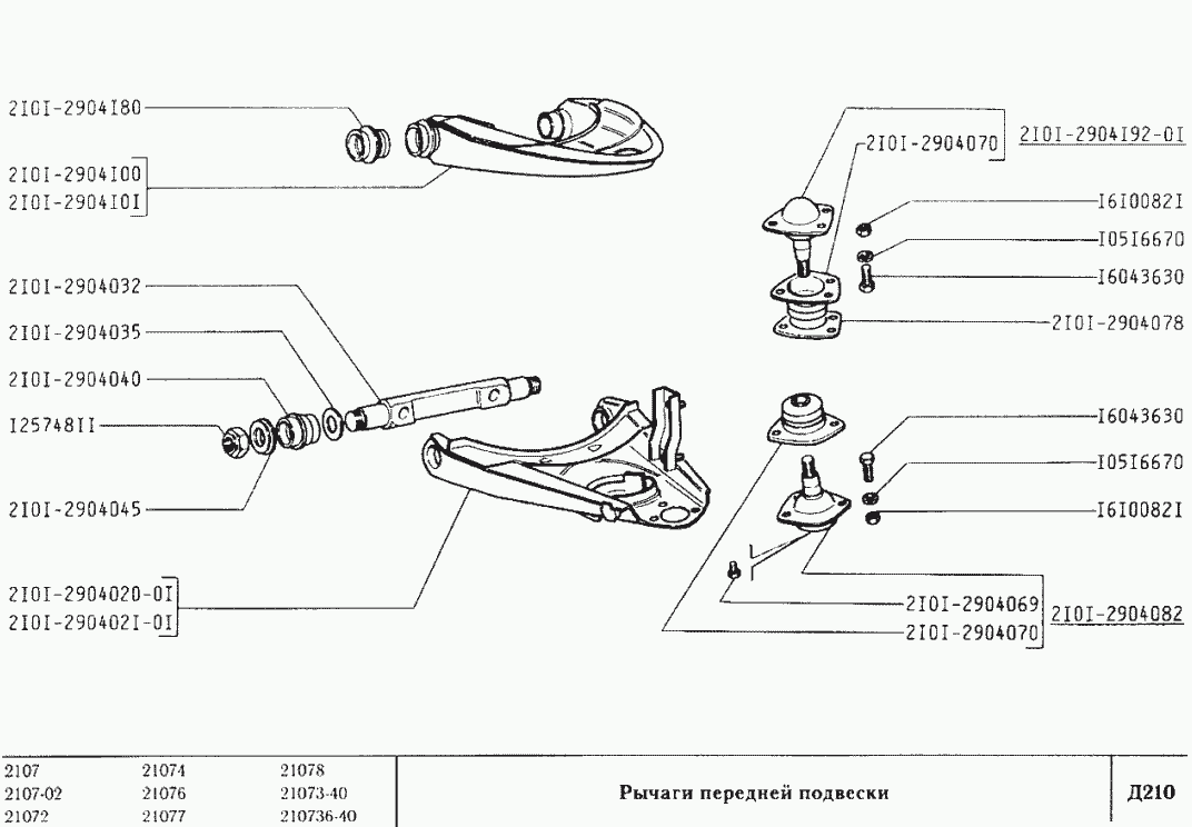 Рычаги передней подвески
