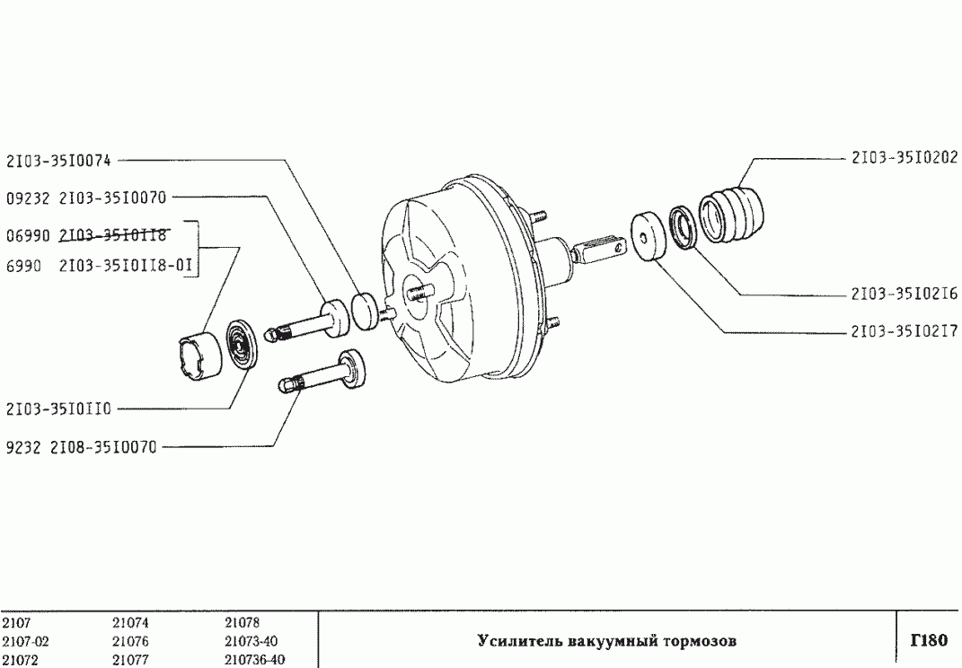 Усилитель вакуумный тормозов