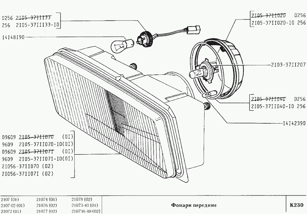 Фонари передние