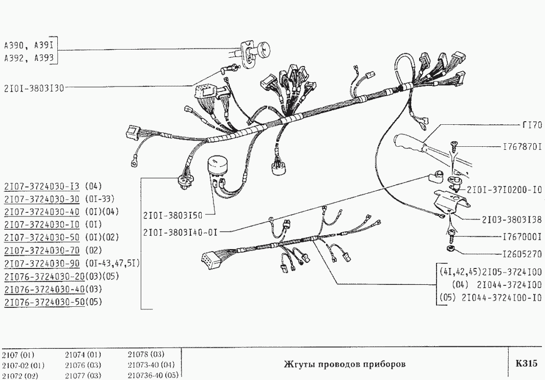 Жгуты проводов приборов