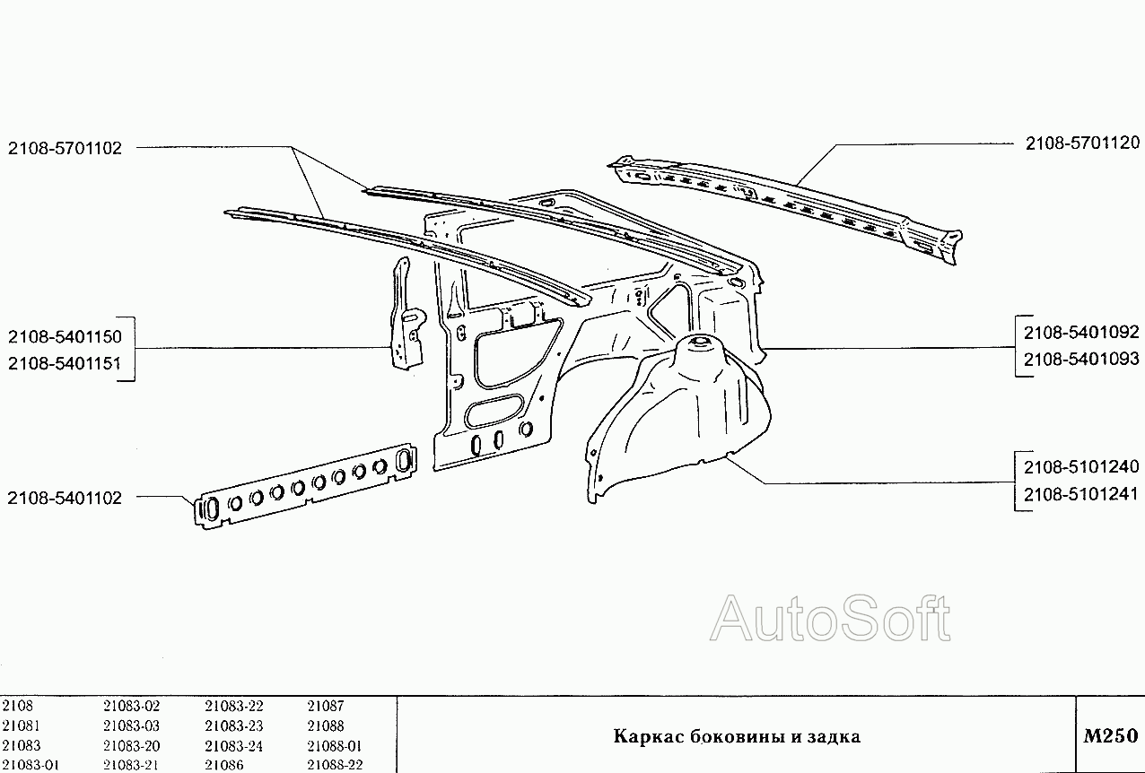 Каркас боковины и задка