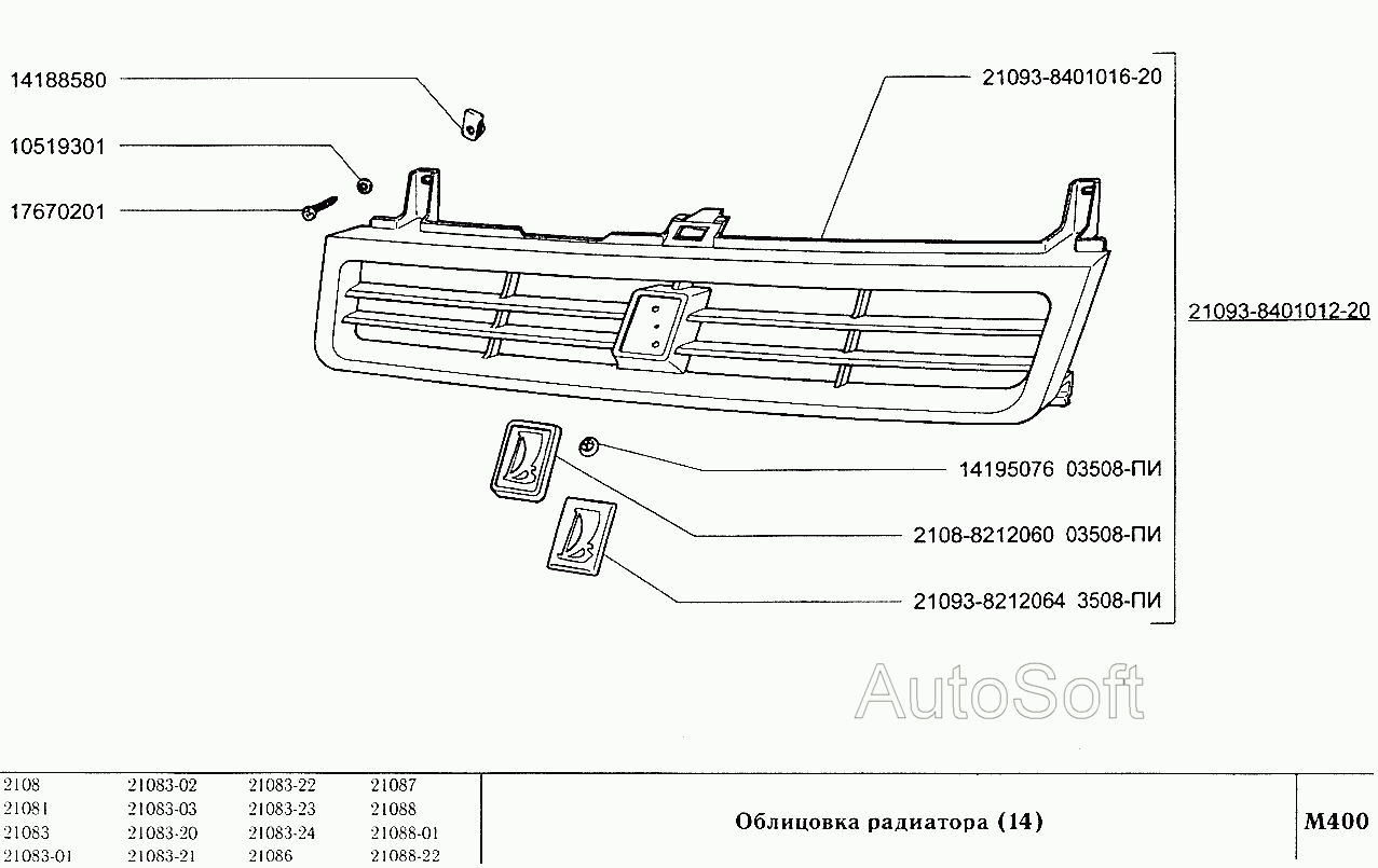 Облицовка радиатора (вариант исполнения 14)