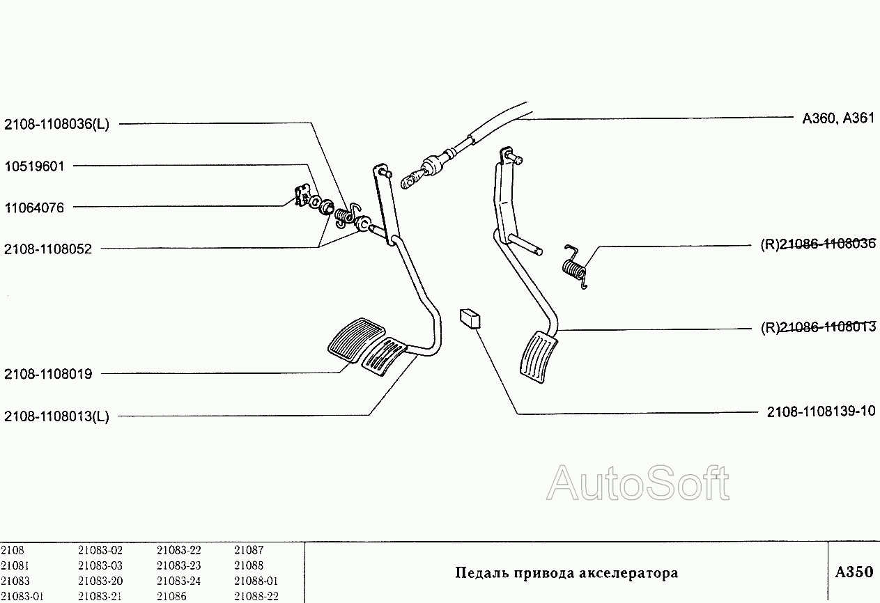 Педаль привода акселератора