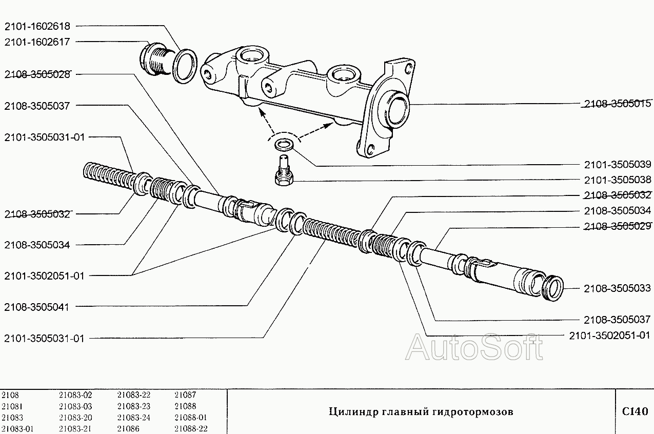 Цилиндр главный гидротормозов