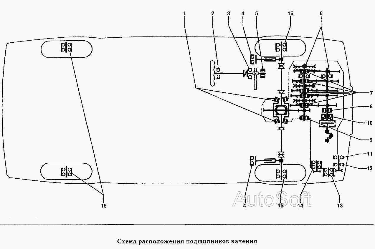 Схема установки подшипников качения
