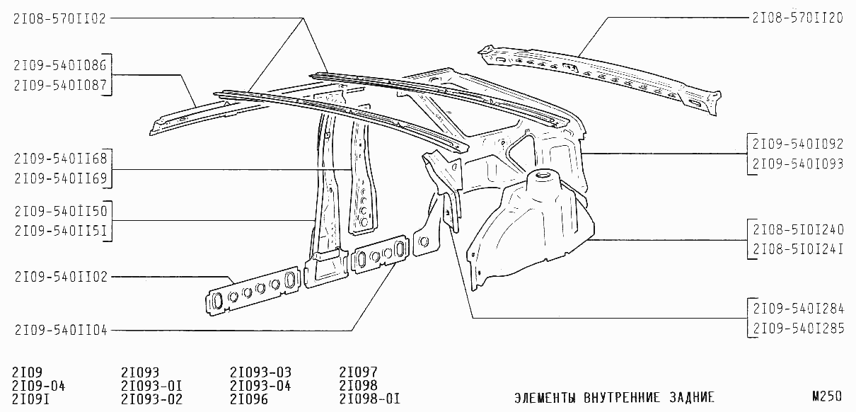 Элементы внутренние задние