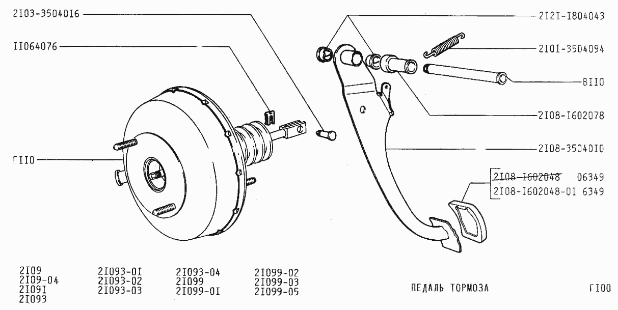 Педаль тормоза