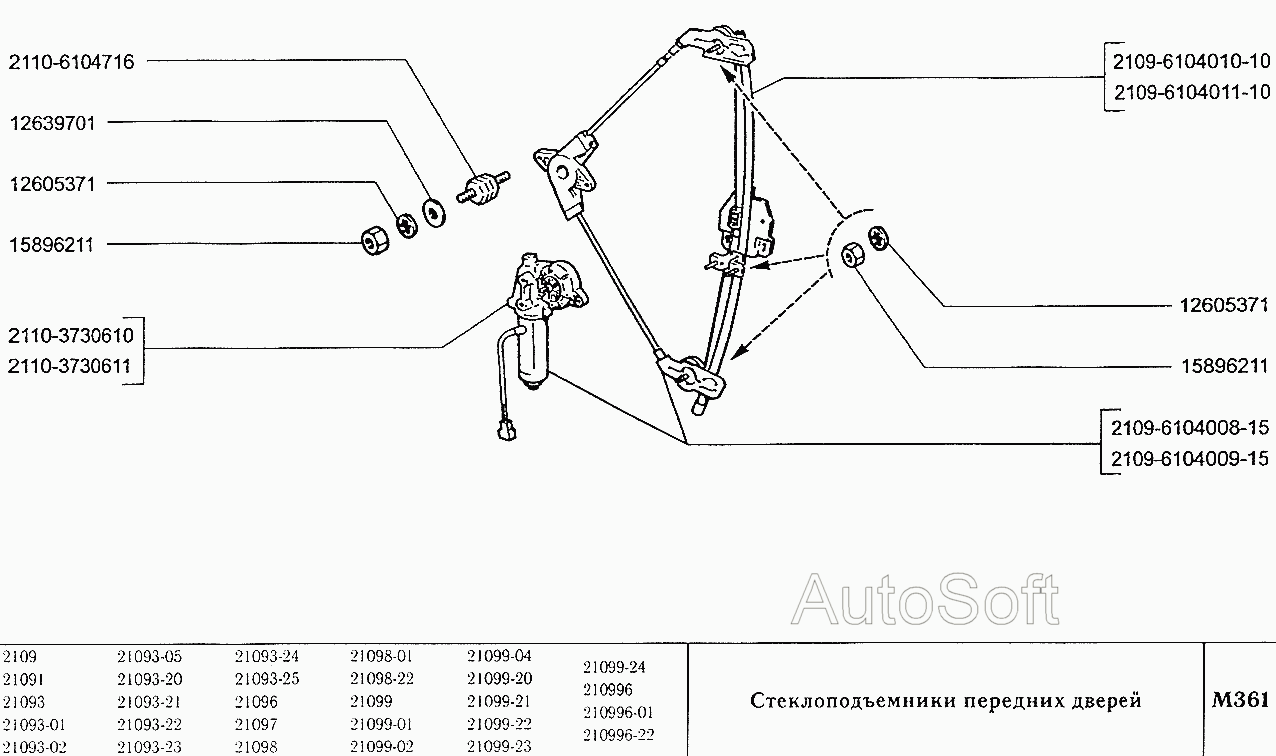 Стеклоподъемники передних дверей