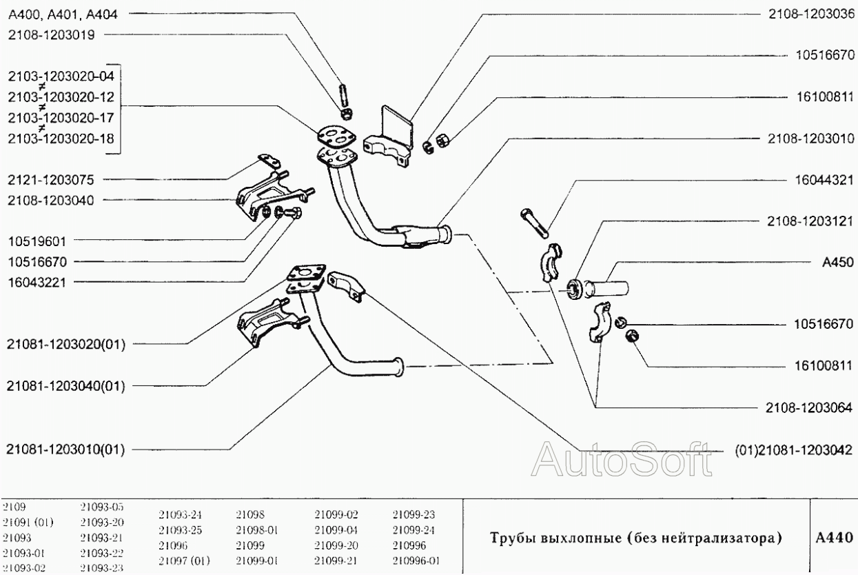 Трубы выхлопные (без нейтрализатора)