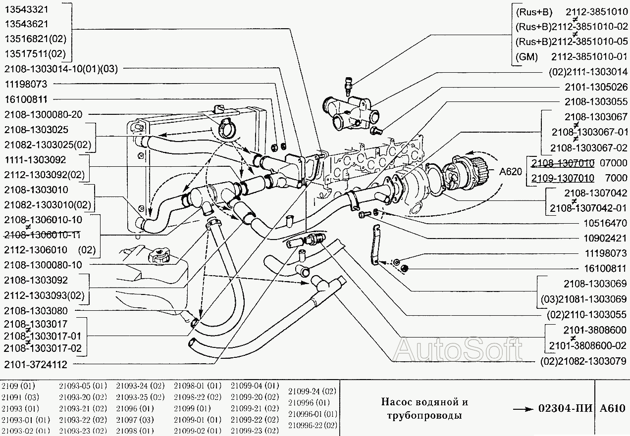 Насос водяной и трубопроводы