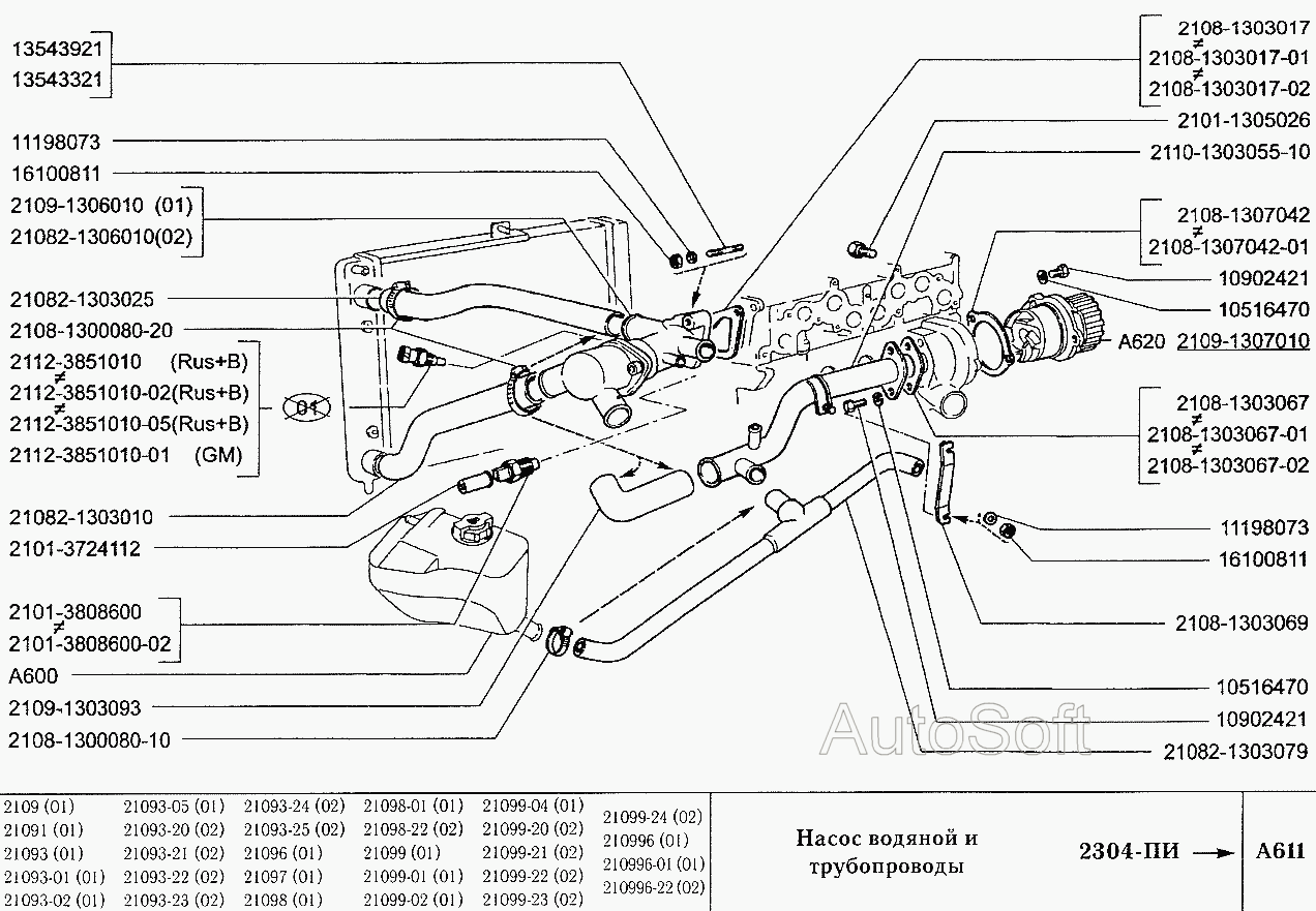 Насос водяной и трубопроводы