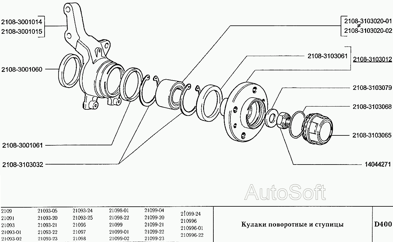 Кулаки поворотные и ступицы