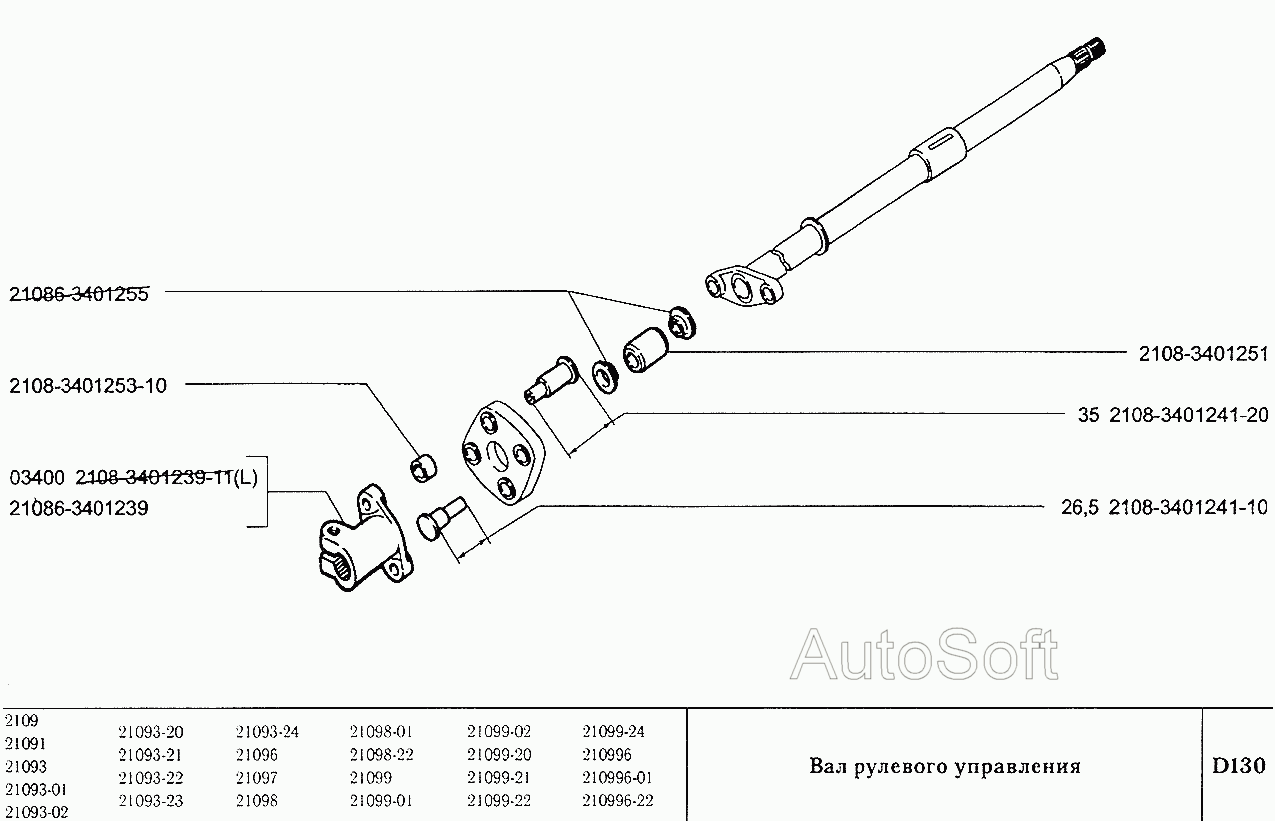 Вал рулевого управления