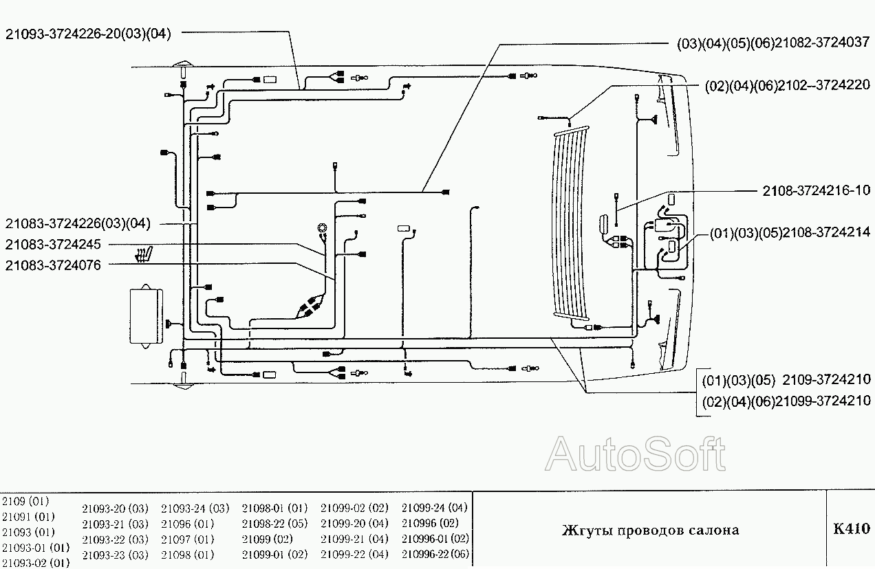 Жгуты проводов салона