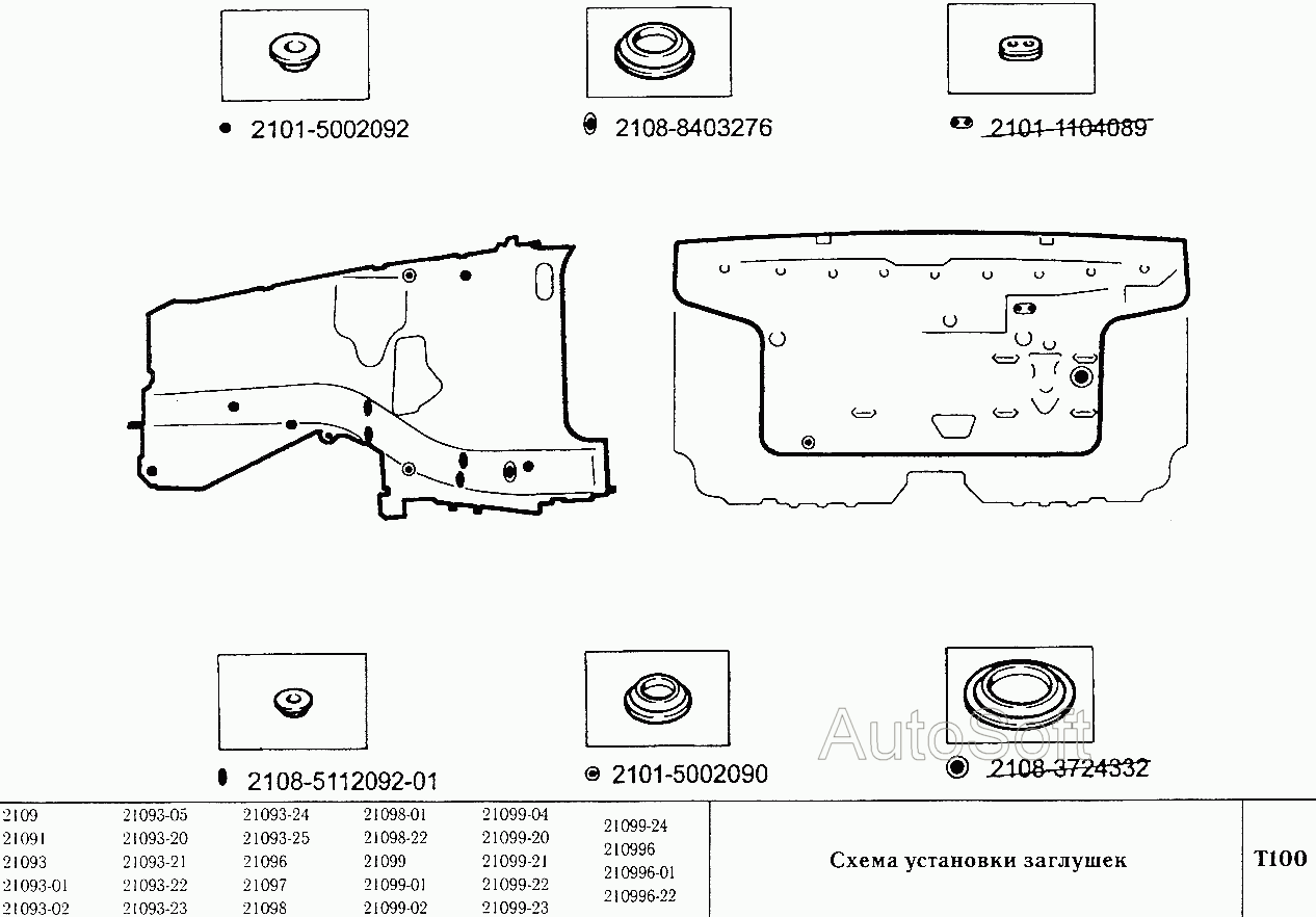 Схема установки заглушек